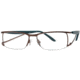 LAmy LeafUS 1012 Eyeglass Frames - Frame Mole/Peacock Blue, Size 52/15mm LYLEAFUS101205