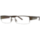 LAmy Xavier Single Vision Prescription Eyeglasses - Frame Brown/Silver, Size 56/17mm LYXAVIER03