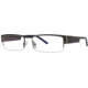 LAmy Xavier Single Vision Prescription Eyeglasses - Frame Pewter/Blue, Size 56/17mm LYXAVIER02