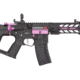 Lancer Tactical Proline Enforcer Battle Hawk 7in Skeleton M4 Airsoft Rifle w/ Alpha Stock, Black/Purple, LT-34BCP7-G2-ME