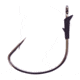 Lazer Sharp Tube Worm Hook,Medium Wire,Ringed Eye,Non-Offset,Molded Keeper,Needlepoint,Platinum Black,Lazer Sharp Hooks L19G-1/0