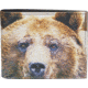 Leather Collections Bifold Wallet, Animal Eyes, Black w/Grizzly Eyes, EYES15-GRIZZLY