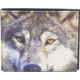 Leather Collections Bifold Wallet, Animal Eyes, Black w/Wolf Eyes, EYES15-WOLF