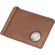 Leather Collections Bison Leather Clip Wallet w/Nickle, Rust Brown, BIS-87/BR