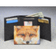 Leather Collections Trifold Wallet, Animal Eyes, Black w/Fox Eyes, EYES16-FOX