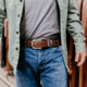 Lejon Big Fish Leather Belt - Mens, Mocha, 32, VB-66232-32