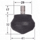 Leofoto LF/LS Rubber Feet for Tripods Set of 3 - LF-25, Black, LF-25