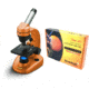 Levenhuk 1280x NG Microscope, Orange, with Levenhuk See All Prepared Slides Set