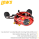 Lew’s HyperSpeed LFS Baitcast Reel, RH Retrieve, 9.5-1 Ratio, 9+1 Bearings, HS1-9.5