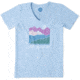 Life Is Good Life isnt easy Mountains Crusher Tee Womens, Powder blue, Large, 54038-L