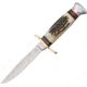 Linder Farmer Carbon Steel Fixed Blade Knife, 3.5in, Carbon Steel, Stag Handle LD145309