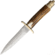 Linder Fixed Blade Knife, 5in, 440 Stainless Steel, Standard Edge, Double Edge Dagger, Satin, Stag Handle LD213013