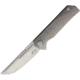 Liong Mah Designs Warrior 2 Framelock Folding Knife, 3.75 satin finish Bohler M390 stainless blade, Gray knurled titanium handle, WARRIOR 2 V2