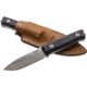 Lionsteel Bushcraft B40 Fixed Blade Knife, 8.88in Overall, 3.88in Stonewash Sleipner Tool Steel Blade, Black G10 Handle, Back Flat Tang Can Be Used For Fire Starting, Brown Leather, Black, B40 GBK