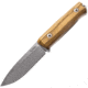 Lionsteel Bushcraft B40 Olive Wood Fixed Blade Knife, 8.88in Overall, 3.88in Stonewash Sleipner Tool Steel Blade, Olive Wood Handle, Brown Leather Belt Sheath, B40 UL