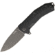 Lionsteel KUR Linerlock Bl Stonewash Folding Knife,3.375in,Standard Edge,Drop Point,Black Stonewash,Black,G10 Handle LSTKURBBK
