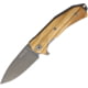 Lionsteel KUR Linerlock Olive Wood Folding Knife, 3.5in Black Stonewash Sleipner Tool Steel Drop Point, Olive Wood Handle, Pvd Coated Blade, KUR BUL
