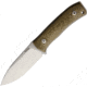 Lionsteel M4 Fixed Blade Green Canvas Knife, 3.75 satin finish Bohler M390 stainless blade, Green canvas micarta handle, M4 CVG