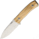 Lionsteel M4 Fixed Blade Olive Wood Fixed Blade Knife, 3.75in, M390 Steel, Standard Edge, Satin, Olive, Wood Handle LSTM4UL