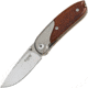 Lionsteel Mini Linerlock Santos Wood Folding Knife, 2.25in Satin D2 Tool Steel Drop Point, Santos Wood Handle, Titanium Bolster, Pocket Clip, Thumb Stud, 8200 ST