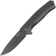 Lionsteel Myto Framelock Folding Knife, Black, Black stonewash finish titanium handle, MT01B BW