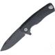 Lionsteel ROK Framelock Folding Knife, 3.25in Black Bohler M390 SS Drop Point, Black Aluminum Handle, ROK A BB