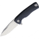 Lionsteel ROK Framelock Folding Knife, 3.25in Satin Bohler M390 SS Drop Point, Black Aluminum Handle, ROK A BS