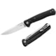 Lionsteel Skinny Framelock Folding Knife by Michele Pensato, 4.5in Closed, 3.5in Stonewash CPM MagnaCut Stainless Blade, Black Aluminum Handle, SK01ABS