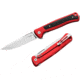Lionsteel Skinny Framelock Folding Knife by Michele Pensato, 4.5in Closed, 3.5in Stonewash CPM MagnaCut Stainless Blade, Red Aluminum Handle, SK01ARS