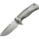 Lionsteel SR11 Framelock Tiium Folding Knife, 3.75in Satin Sleipner Tool Steel Drop Point, Gray Textured Titanium Handle, Glass Breaker, Pocket Clip, Black Leather Sheath, SR11 G