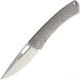 Lionsteel TiSpine Framelock Gray Matte Folding Knife, 3.25in Satin M390 SS Blade, Gray Sculpted Titanium Handle, Thumb Pull, Pocket Clip, Packaged In A Plexiglass Tube, Matte Finish Handle, TS1 GM