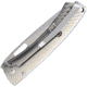 Lionsteel TiSpine Framelock Gray Shiny Folding Knife, 3.25in Satin M390 SS Blade, Gray Sculpted Titanium Handle, Thumb Pull, Pocket Clip, Packaged In A Plexiglass Tube, Shiny Finish Handle, TS1 GS