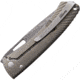 Lionsteel TiSpine Framelock Matte Folding Knife, 3.25in Damascus Steel Blade, Bronze Matte Finish Titanium Handle, Thumb Pull, Pocket Clip, Packaged In A Plexiglass Tube, TS1DS BM