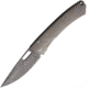 Lionsteel TiSpine Framelock Matte Folding Knife, 3.25in Damascus Steel Blade, Bronze Matte Finish Titanium Handle, Thumb Pull, Pocket Clip, Packaged In A Plexiglass Tube, TS1DS BM