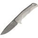 Lionsteel TRE Damascus Boomerang Folding Knife,2.875in,Drop Point,Matte Gray,Titanium Handle LSTTREDBGY