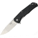 Lionsteel TRE G-10 Framelock Black Folding Knife,2.88in,Bohler M390 Steel,Drop Point,Stonewash,Black,G10 Handle LSTTREGBK