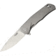 Lionsteel TRE Titanium Framelock Blue Folding Knife,2.88in,Bohler M390 Steel,Drop Point,Stonewash,Matte Gray,Titanium Handle LSTTREBL