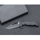 LOTAR Combat Akrav Gen 4 MilSpec Elite Folding Knives, 88.8mm, D2, Recurve, Titanium, Plain Edge, Black, F104BK