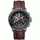 Luminox F-22 Raptor 9240 Series Watch with Brown Leather Strap and Titanium Bezel, Black/White, 44 mm 9247