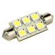 Lunasea Lighting Single-Sided 10-30VDC/1.5W/97 Lumens 6 LED Festoon Light, Warm White, LLB-186W-21-00