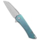 Machinewise Mojave Flipper Folding Knife, 3.50in, S90V, Wharncliffe Blade, Titanium, Blue Handle, w/ Navy Dist Ti, Blue/Gray, 8.375 inch, BHQ-223238