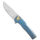Machinewise MachineWise Sonora Button Lock Knife Ice Blue Fade Smooth Ti 3.4" SW S90V, Blue, CPM S90V, adult, BHQ-233362