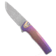 Machinewise MachineWise Sonora Button Lock Knife Sunset Fade Titanium 3.4" SW S90V, Purple/Pink/Gold, S90V, adult, BHQ-224980