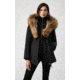 Mackage Akiva Waterproof Down Coat w/ Fur Hood, Black / Natural Fur, Large, Akiva-R-Black-L
