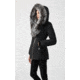 Mackage Akiva Waterproof Down Coat w/ Fur Hood, Black / Silverfox Fur, Extra Small, Akiva-XR-Black/Silver-XS