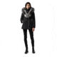 Mackage Akiva Waterproof Down Coat w/ Fur Hood, Black / Silverfox Fur, Extra Small, Akiva-XR-Black/Silver-XS