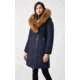 Mackage Trish Mid-Length Down Coat - Womens, Navy / Natural Fur, Small, Trish-R-Navy-S