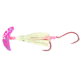 Macks Lure Cha Cha Sockeye Squidder rig, 2 2/0 Hooks, 1.5in, Pink Silver Tiger Smile Blade/Nuclear Glo Skirt/Flo Pink Beads, 60013