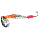 Macks Lure Kokanee Killer Number 8 Single Hook, 48in Leader Hammered Nickel Blade/Flo Fire Orange/Chrome Bead/Hot Cerise Glo Hook, 16311