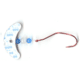 Macks Lure Smile Blade Slow Death Rig, Number 2 Hook, Silver Scale Smile Blade/Flo Blue Bead/Glo White Center Bead, 63305